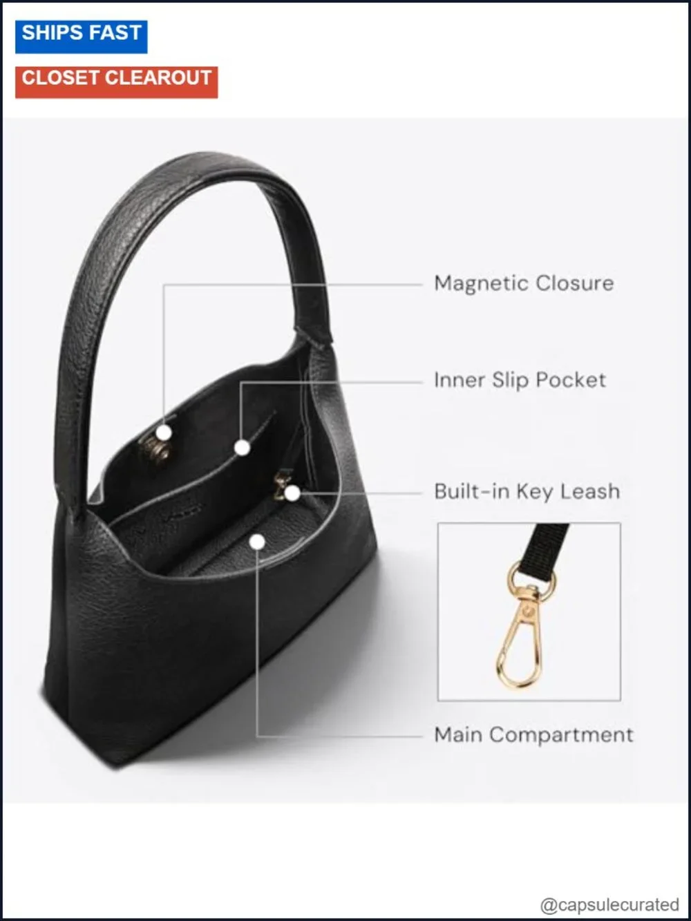 Vegan Leather Slouchy Hobo Bag - Women's Small Shoulder Purse
